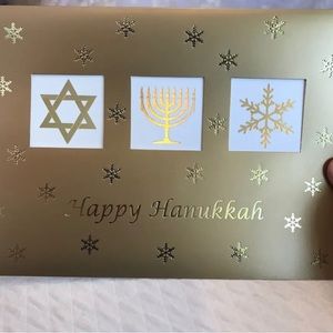 Burgoyne Hanukkah 14 Holiday Cards Vintage Menorah Snowflake Snow Gold